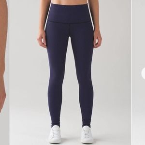 Lululemon Wunder Under Pant (Hi-Rise) Teeny Check Black Cerulean Blue
